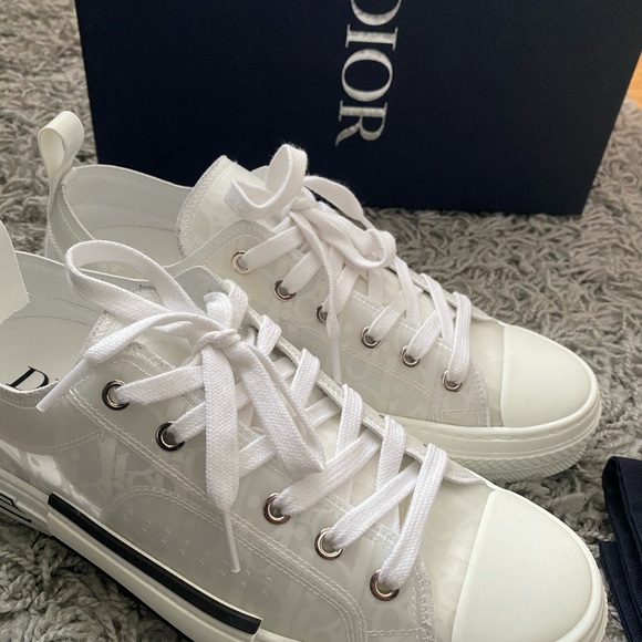 Dior low top sneaker- white Dior oblique canvas - Picture 6 of 8